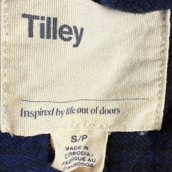 Tilley Women’s Blue Plaid Flannel Shirt S Classic Fit Cotton Button Up Soft - Picture 9 of 11